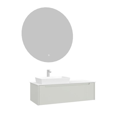 Biella 120 cm Banyo Dolabı Takımı (LED Aydınlatmalı Aynalı)