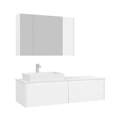 Biella 140 cm Banyo Dolabı Takımı (Ayna Dolaplı)