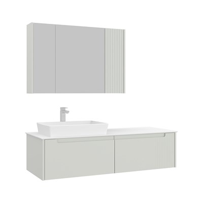 Biella 140 cm Banyo Dolabı Takımı (Ayna Dolaplı)