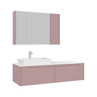 Biella 140 cm Banyo Dolabı Takımı (Ayna Dolaplı)
