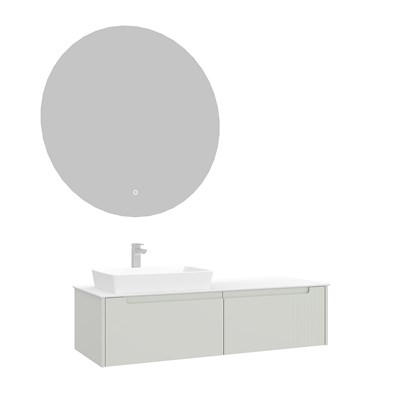 Biella 140 cm Banyo Dolabı Takımı (LED Aydınlatmalı Aynalı)