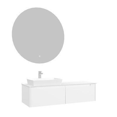 Biella 140 cm Banyo Dolabı Takımı (LED Aydınlatmalı Aynalı)