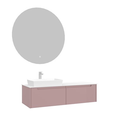 Biella 140 cm Banyo Dolabı Takımı (LED Aydınlatmalı Aynalı)