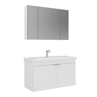 Desna 100 cm Banyo Dolabı Takımı (Ayna Dolaplı)