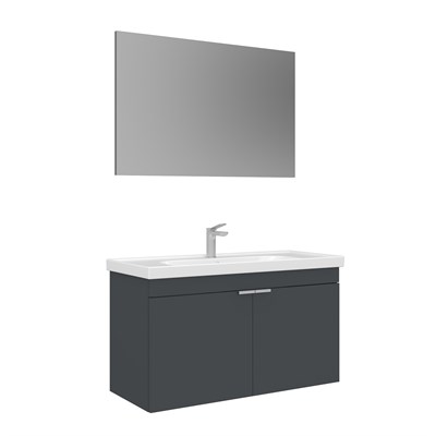 Desna 100 cm Banyo Dolabı Takımı (Düz Aynalı)
