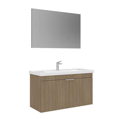 Desna 100 cm Banyo Dolabı Takımı (Düz Aynalı)