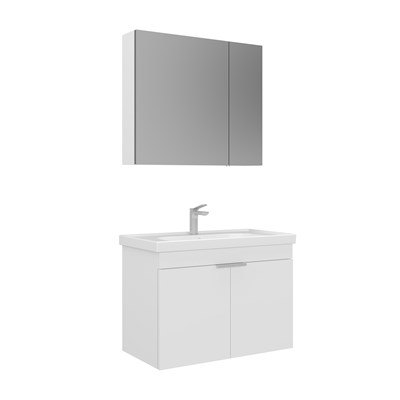 Desna 80 cm Banyo Dolabı Takımı (Ayna Dolaplı)