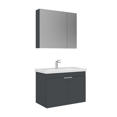 Desna 80 cm Banyo Dolabı Takımı (Ayna Dolaplı)