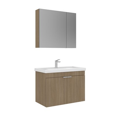 Desna 80 cm Banyo Dolabı Takımı (Ayna Dolaplı)