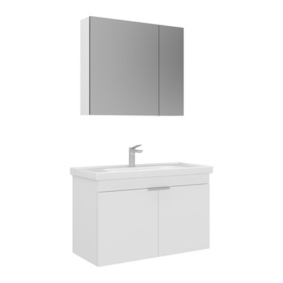 Desna 90 cm Banyo Dolabı Takımı (Ayna Dolaplı)