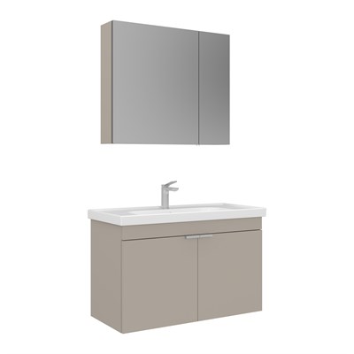 Desna 90 cm Banyo Dolabı Takımı (Ayna Dolaplı)