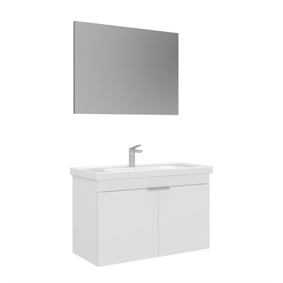 Desna 90 cm Banyo Dolabı Takımı (Düz Aynalı)
