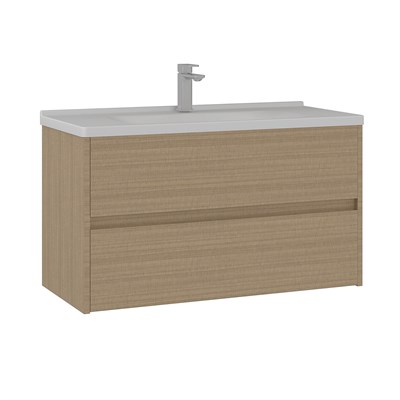 Düden 100 cm Çekmeceli Lavabolu Banyo Alt Dolabı