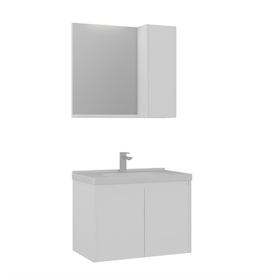 Düden 80 cm Kapaklı Banyo Dolabı Takımı