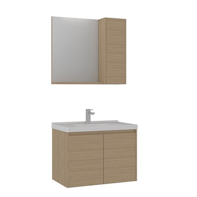 Düden 80 cm Kapaklı Banyo Dolabı Takımı