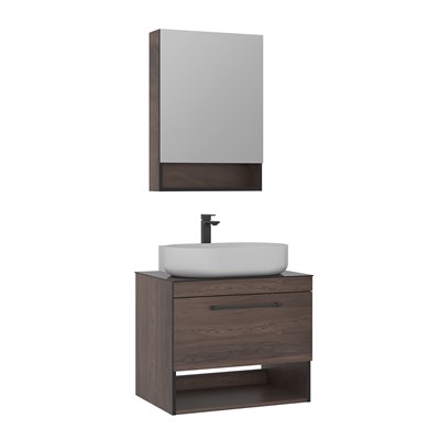 Knidos 70 cm Banyo Dolabı Takımı (Ayna Dolaplı)