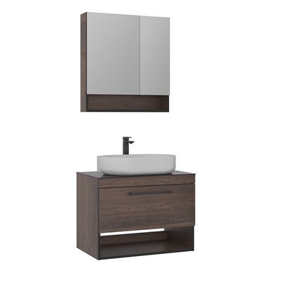 Knidos 90 cm Banyo Dolabı Takımı (Ayna Dolaplı)
