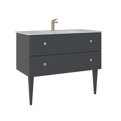 Lipari 100 cm Ayaklı Lavabolu Banyo Alt Dolabı