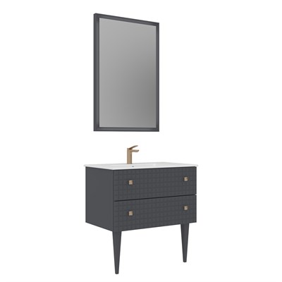 Lipari 80 cm Ayaklı Banyo Dolabı Takımı