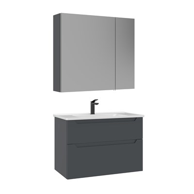 Messina 80 cm Banyo Dolabı Takımı (Ayna Dolaplı)