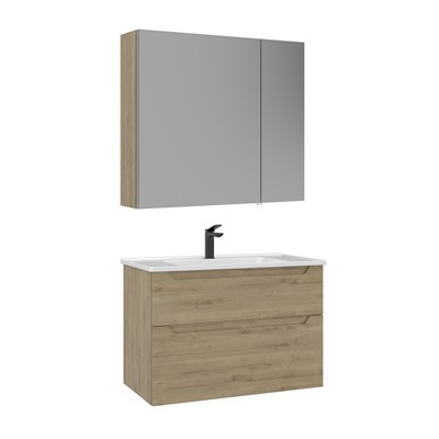 Messina 80 cm Banyo Dolabı Takımı (Ayna Dolaplı)