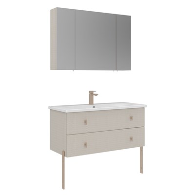 Milazzo 100 cm Ayaklı Banyo Dolabı Takımı (Ayna Dolaplı)