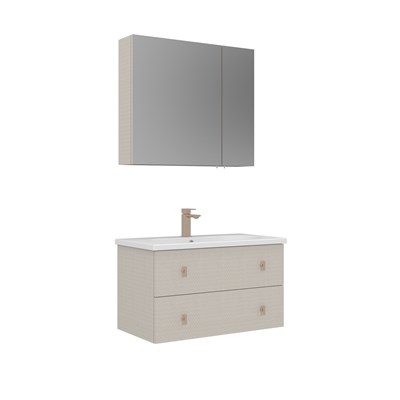 Milazzo 80 cm Asma Banyo Dolabı Takımı (Ayna Dolaplı)