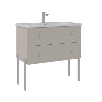 Milazzo 80 cm Ayaklı Lavabolu Banyo Alt Dolabı