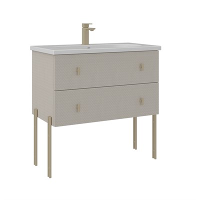 Milazzo 80 cm Ayaklı Lavabolu Banyo Alt Dolabı
