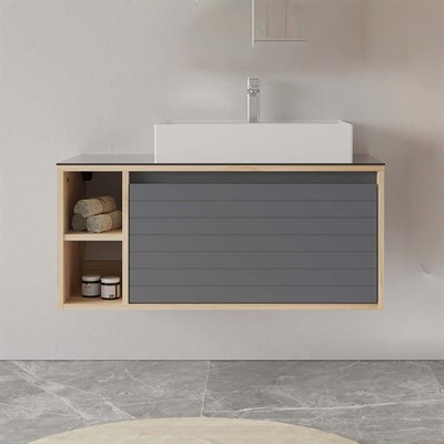 Prato 100 cm Lavabolu Banyo Alt Dolabı