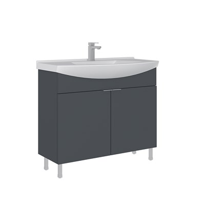 Purus 100 cm Ayaklı Lavabolu Banyo Alt Dolabı