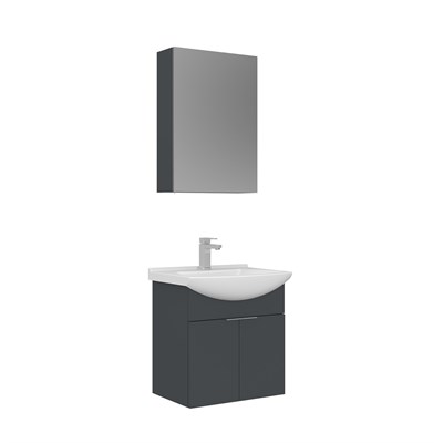 Purus 55 cm Asma Banyo Dolabı Takımı (Ayna Dolaplı)