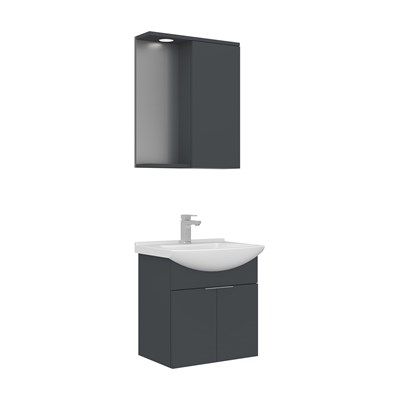 Purus 55 cm Asma Banyo Dolabı Takımı (Spot Aynalı)
