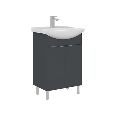 Purus 55 cm Ayaklı Lavabolu Banyo Alt Dolabı