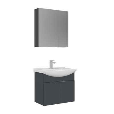 Purus 65 cm Asma Banyo Dolabı Takımı (Ayna Dolaplı)