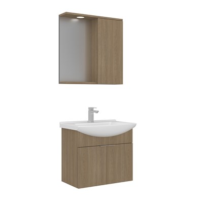 Purus 65 cm Asma Banyo Dolabı Takımı (Spot Aynalı)