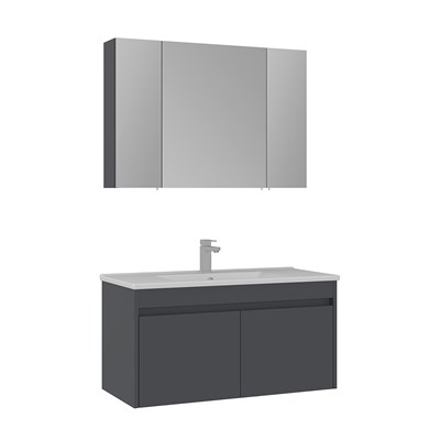 Side 100 cm Kapaklı Banyo Dolabı Takımı