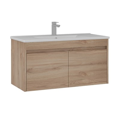 Side 100 cm Kapaklı Lavabolu Banyo Alt Dolabı