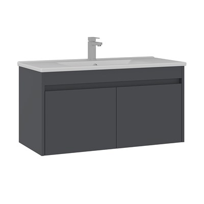 Side 100 cm Kapaklı Lavabolu Banyo Alt Dolabı