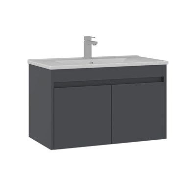 Side 85 cm Kapaklı Lavabolu Banyo Alt Dolabı