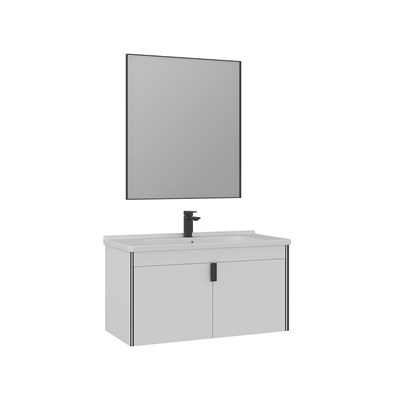 Trio 100 cm Kapaklı Asma Banyo Dolabı Takımı