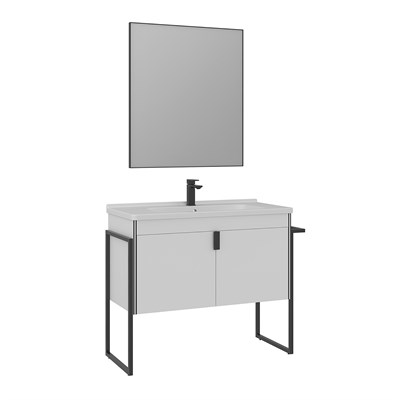 Trio 100 cm Kapaklı Ayaklı Banyo Dolabı Takımı