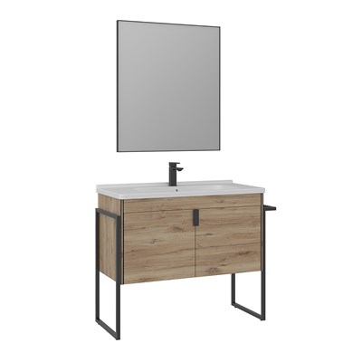Trio 100 cm Kapaklı Ayaklı Banyo Dolabı Takımı