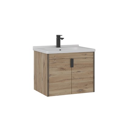 Trio 65 cm Asma Lavabolu Banyo Alt Dolabı Kapaklı