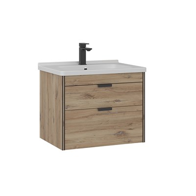 Trio 65 cm Asma Lavabolu Banyo Alt Dolabı Çekmeceli