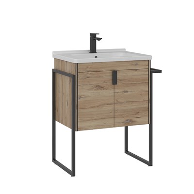 Trio 65 cm Ayaklı Lavabolu Banyo Alt Dolabı Kapaklı