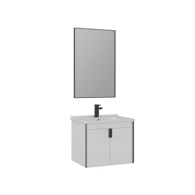Trio 65 cm Kapaklı Asma Banyo Dolabı Takımı
