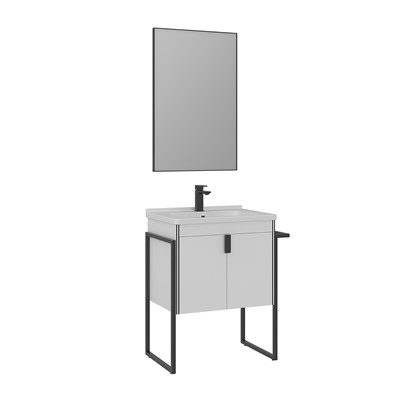 Trio 65 cm Kapaklı Ayaklı Banyo Dolabı Takımı