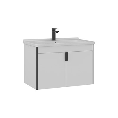 Trio 80 cm Asma Lavabolu Banyo Alt Dolabı Kapaklı