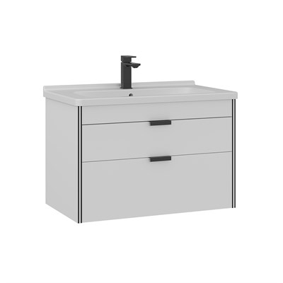 Trio 80 cm Asma Lavabolu Banyo Alt Dolabı Çekmeceli
